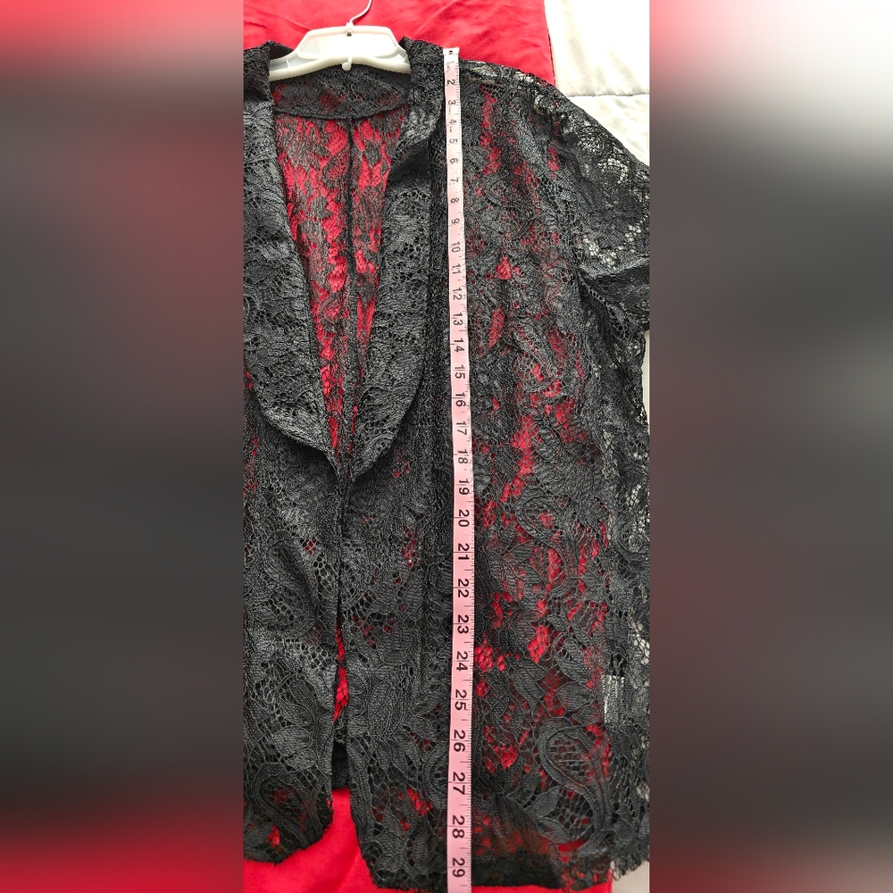 Black Lace Cardigan, Size 4XL - Picture 4 of 6